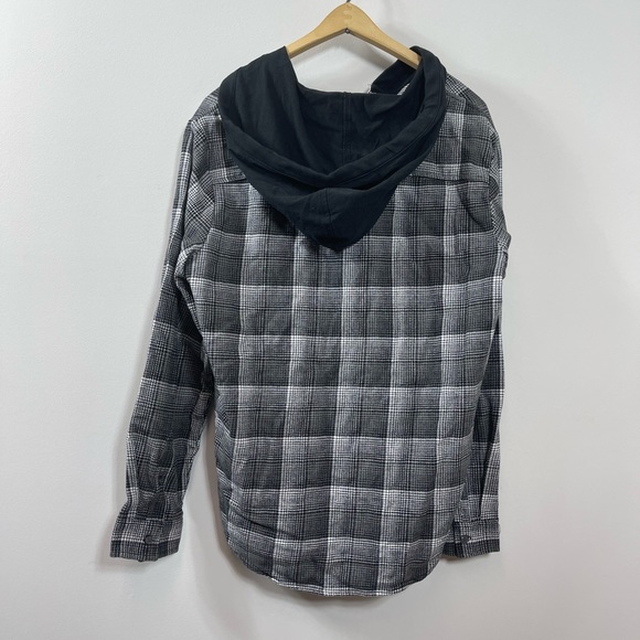 edgar+ash Shirts Edgar Ash Mens Button Down Hooded Shirt Size